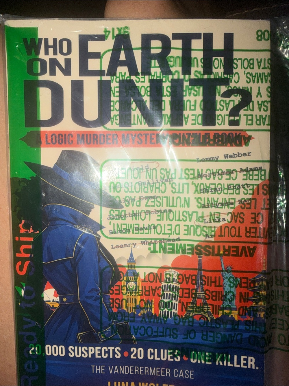 Who on Earth is Dunn? Logic Murder Mystery Book Cover - Blue